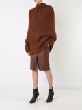 stretch leather pocket skirt