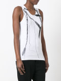 feather and bead print tank