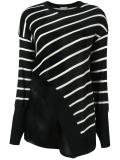 striped asymmetric knit blouse