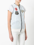 embroidered denim waistcoat 
