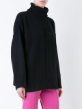 raw edge turtleneck pullover