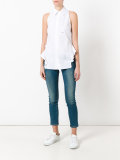 ruffled trim sleeveless shirt 