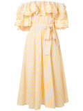ruffle bardot dress