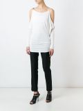 leather strap detail blouse