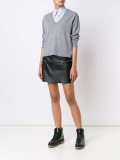 contrast back sweater