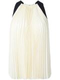 sleeveless pleated blouse