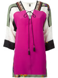 tassel tie printed blouse 