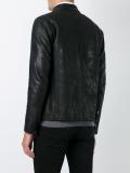 zip-up leather jacket