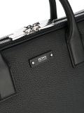 logo plaque zipped briefcase