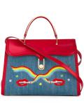 smoking lips embroidered 'Marguerite' tote