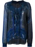paisley print semi sheer blouse