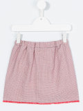 frayed fine check skirt