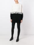 cable knit fringed jumper