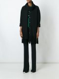 scarf fringed oversized jacket