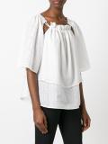 ruffled shift blouse