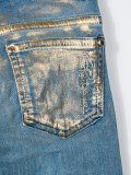 metallic print jeans 