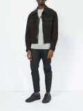 cropped zip front shirt jacket