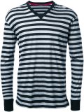 skull print striped T-shirt