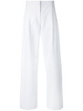 pleat detail straight trousers