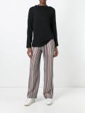 striped straight trousers