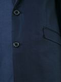 contrast panel long single breasted jacket