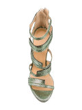 metallic strappy sandals