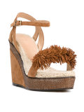 pom-pom detail wedge sandals