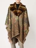 jacquard collar detail poncho