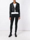 cropped studded biker jacket