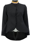 striped high neck jacket