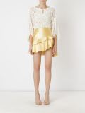 ruffled hem asymmetric skirt