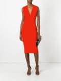 v-neck fitted dress