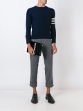 ribbed striped sleeve jumper
