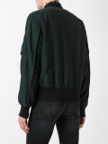frayed cuffs bomber jacket