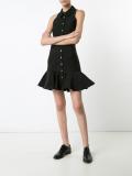 ruffled hem buttoned dress