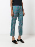circles print cropped trousers