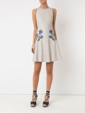 leather embroidered dress