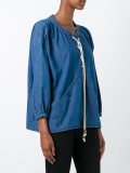 lace-up denim blouse