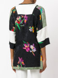 tassel tie printed blouse 