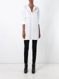 oversized collarless shirt