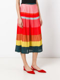 striped pleated skirt