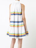 tied neck flared dress