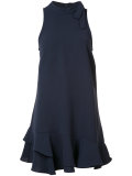 pleated trim flared dress 