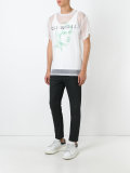face print sheer T-shirt