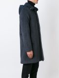 button down hooded coat