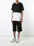 Columbian-fit striped panel T-shirt