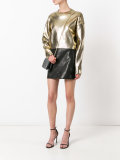coated metallic cropped jumper
