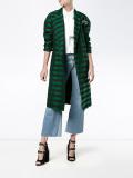 brooch embellished stripe coat