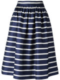 gathered striped skirt
