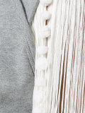 fringed sleeve detail sweatshirt